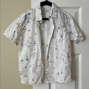 Mayoral White Shirt with Blue and Yellow Accents